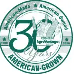 30th anniversary AgroVantage logo, American-Made, American-Owned, American-Grown.