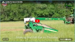 hay mowing and forage treatment with Pro-Serve to reduce spoilage and preserve feed quality